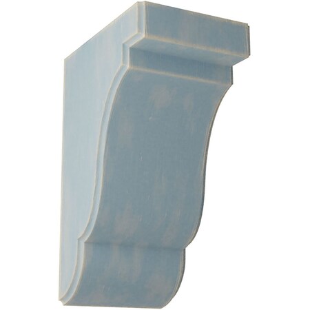 Ekena Millwork 3 1/2"W x 5"D x 7 1/2"H Bedford Wood Vintage Decor Bracket, Driftwood Blue BKTWD04X05X08BEBU